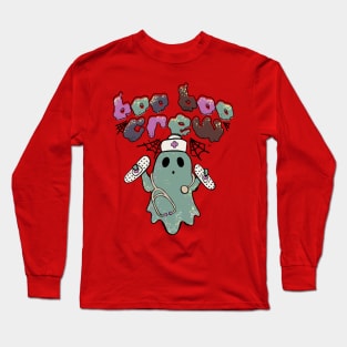 Boo Boo Crew Halloween Nurse Ghost Costume Long Sleeve T-Shirt